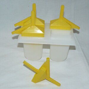 Vintage 1983 Sip-A-Pop Sip A Pop Popsicle Mold Yellow, The Popsicle with a straw